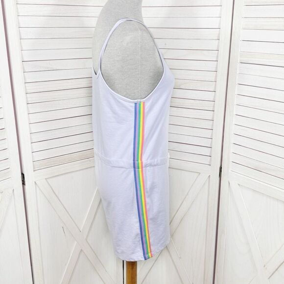 Joe Boxer Rainbow Striped Sides Shorts Romper Playsuit Lavender Juniors Medium - Picture 3 of 12